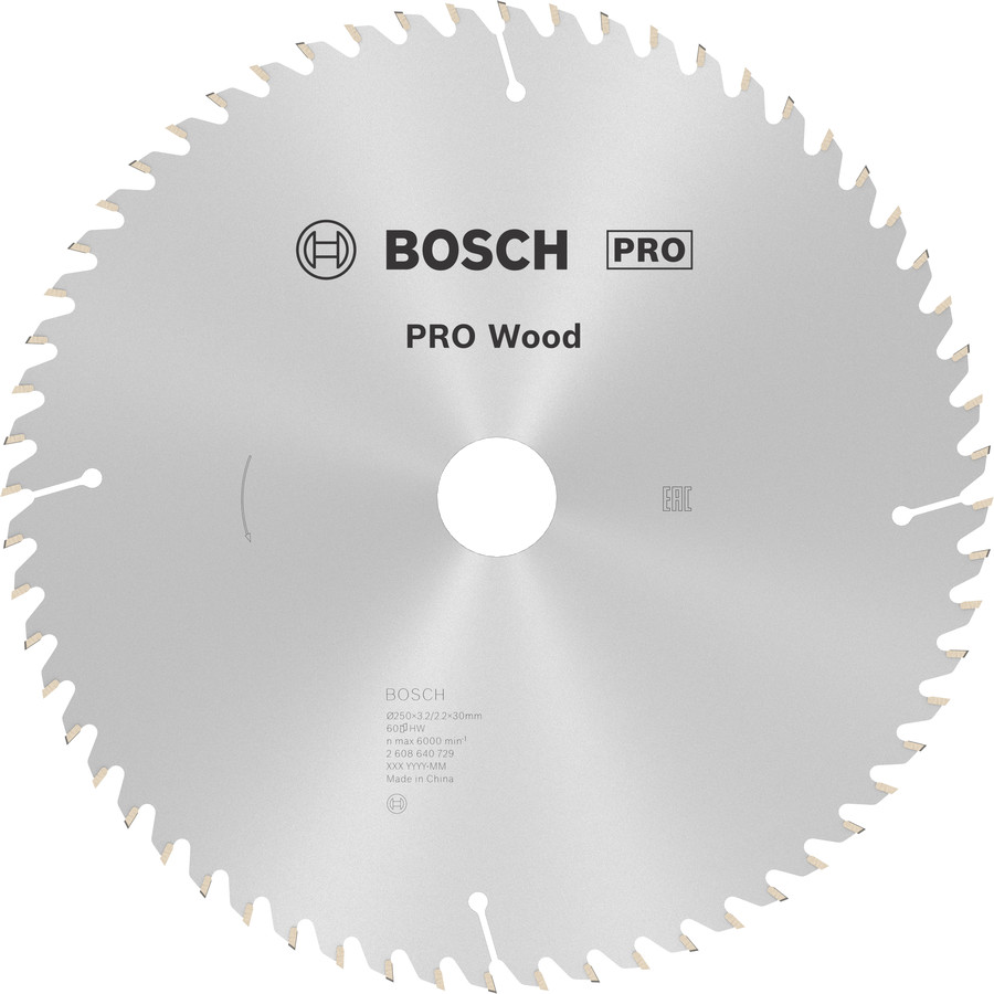 Ripzāģa disks 250x30mm Optiline Wood, Rokas ripzāģiem PRO WOOD RIPZĀĢA ASMENS, 2608640729, BOSCH