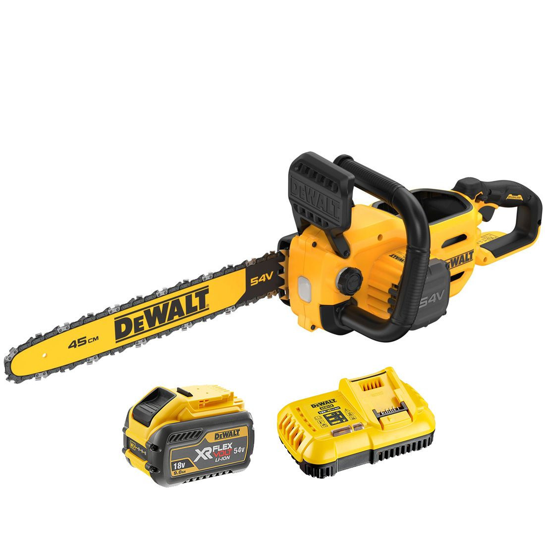 Cordless chainsaw 54V 45cm rail (1x9.0Ah) DCMCS574X1-QW DEWALT