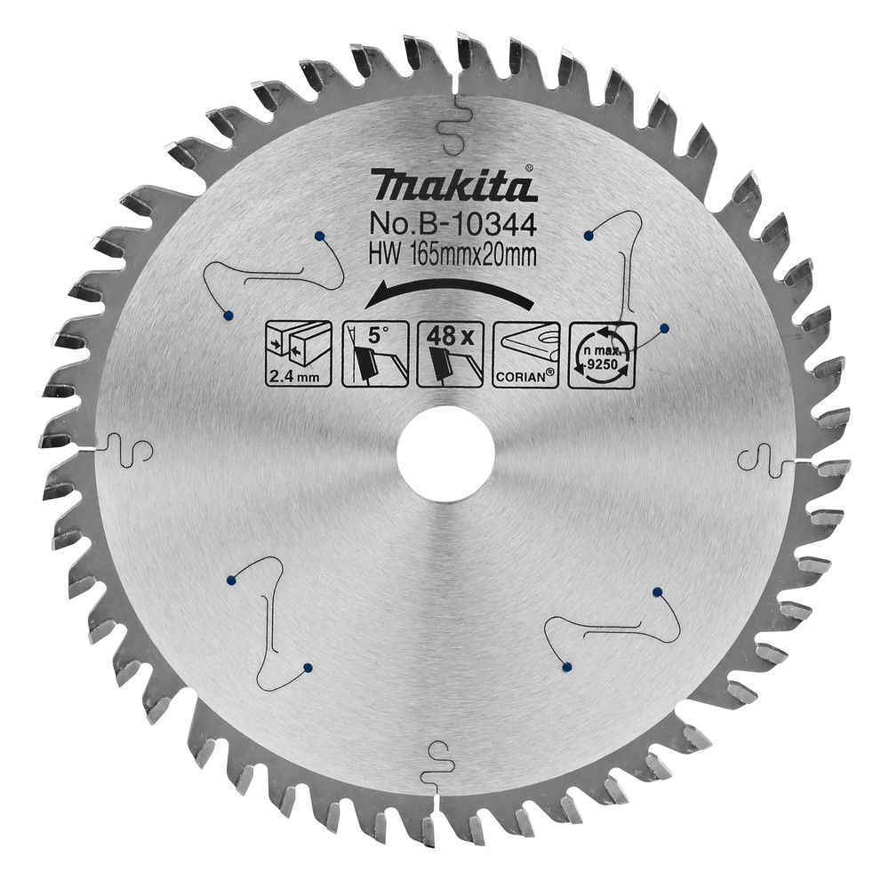 T.C.T. Zāģripa SPECIALIZED 165X2.4X20mm 5° T48, B-10344 MAKITA