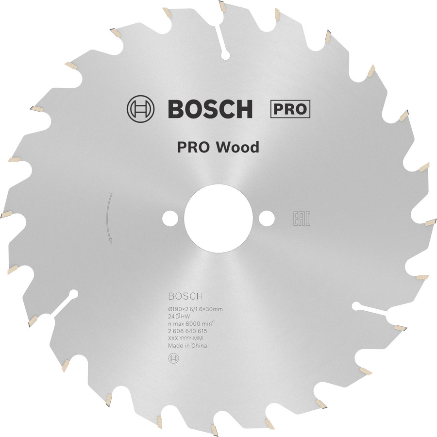 Ripzāģa disks 190x30mm Optiline Wood, Rokas ripzāģiem PRO WOOD RIPZĀĢA ASMENS, 2608640615, BOSCH