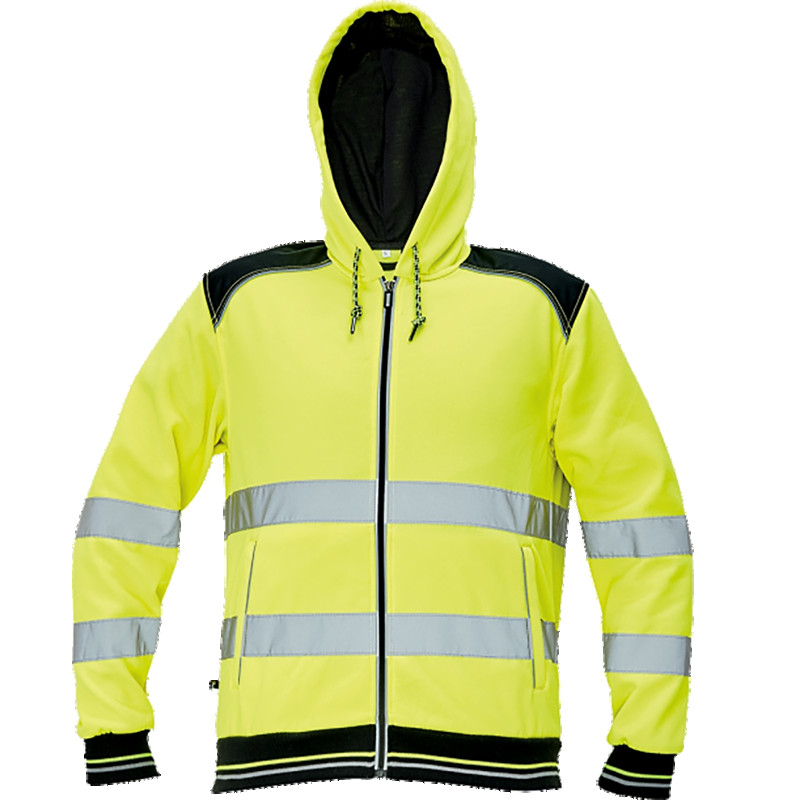 Hi-Vis dzeltena darba jaka ar kapuci KNOXFIELD, 2XL izm ČERVA