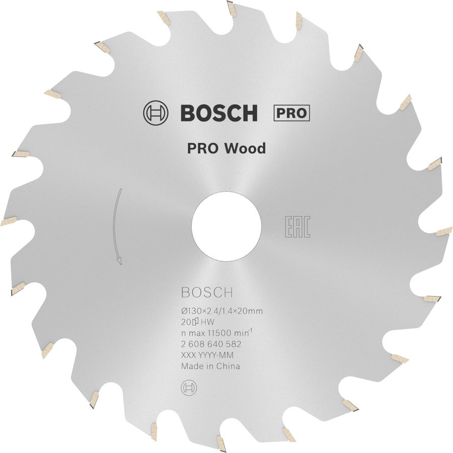 Ripzāģa disks 130x16mm Optiline Wood, Rokas ripzāģiem PRO WOOD RIPZĀĢA ASMENS, 2608640582, BOSCH