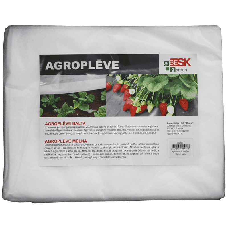 Agroplēve 1.6mx10m 17g/m2 balts 9084847 BESK