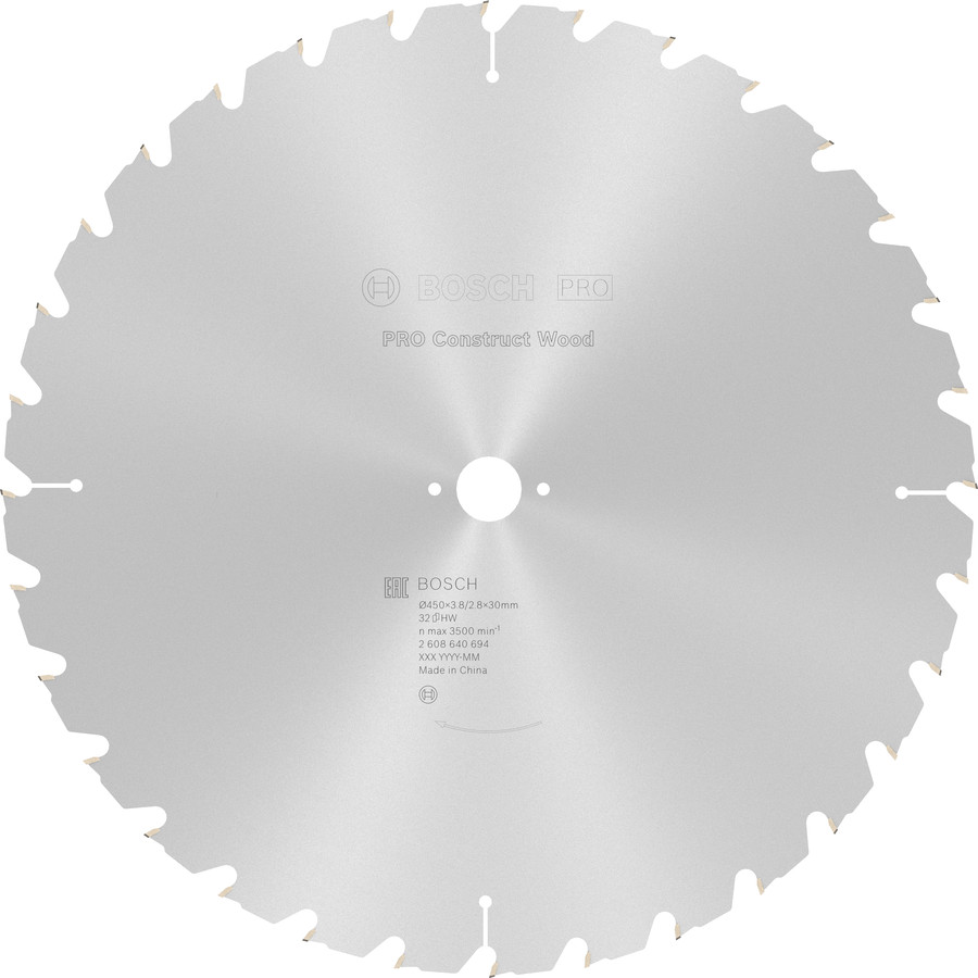 Ripzāģa disks 450x30mm Construct wood top, Galda zāģiem PRO CONSTRUCT WOOD RIPZĀĢA ASMENS, 2608640694, BOSCH