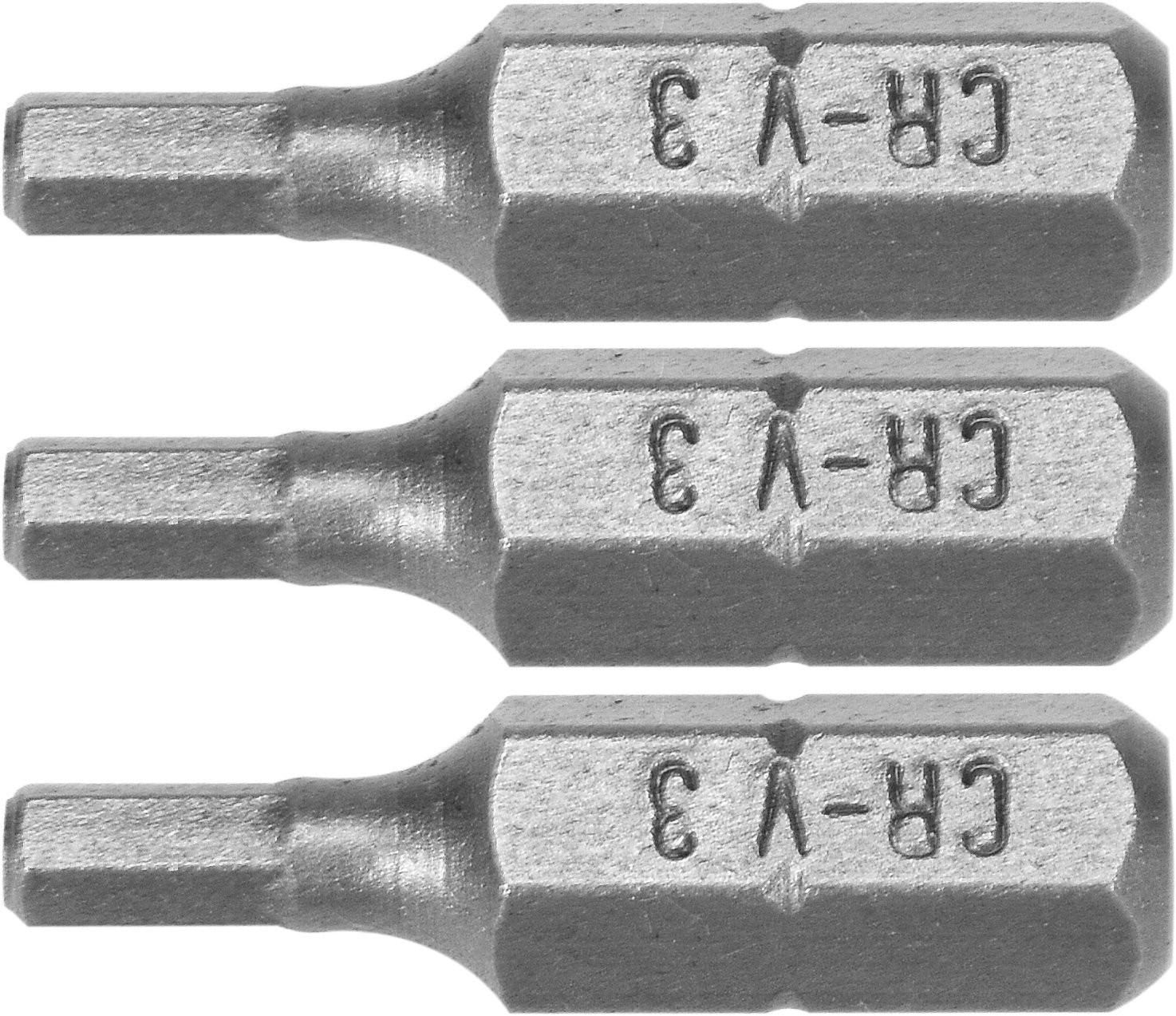 SCREWDRIVER BITS 1/4 25MM HEX H3 3 PCS 65501 STHOR