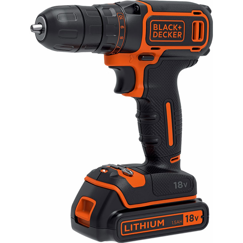 Аккумуляторная дрель 18В BDCDC18 1x1,5Ач; BDCDC18-QW BLACK&DECKER