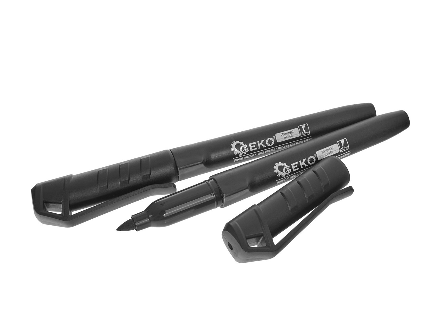 2pcs black permanent marker set G29023 GEKO