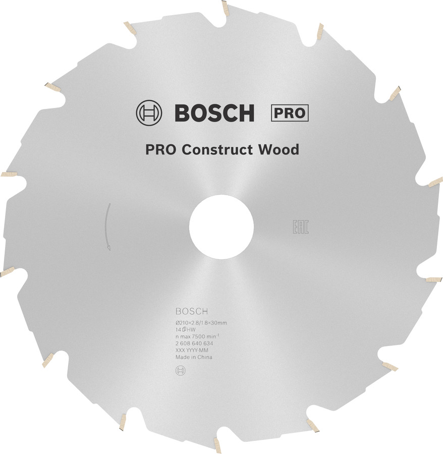 Ripzāģa disks 210x30 mm Construct Wood, Rokas ripzāģiem PRO CONSTRUCT WOOD RIPZĀĢA ASMENS, 2608640634, BOSCH