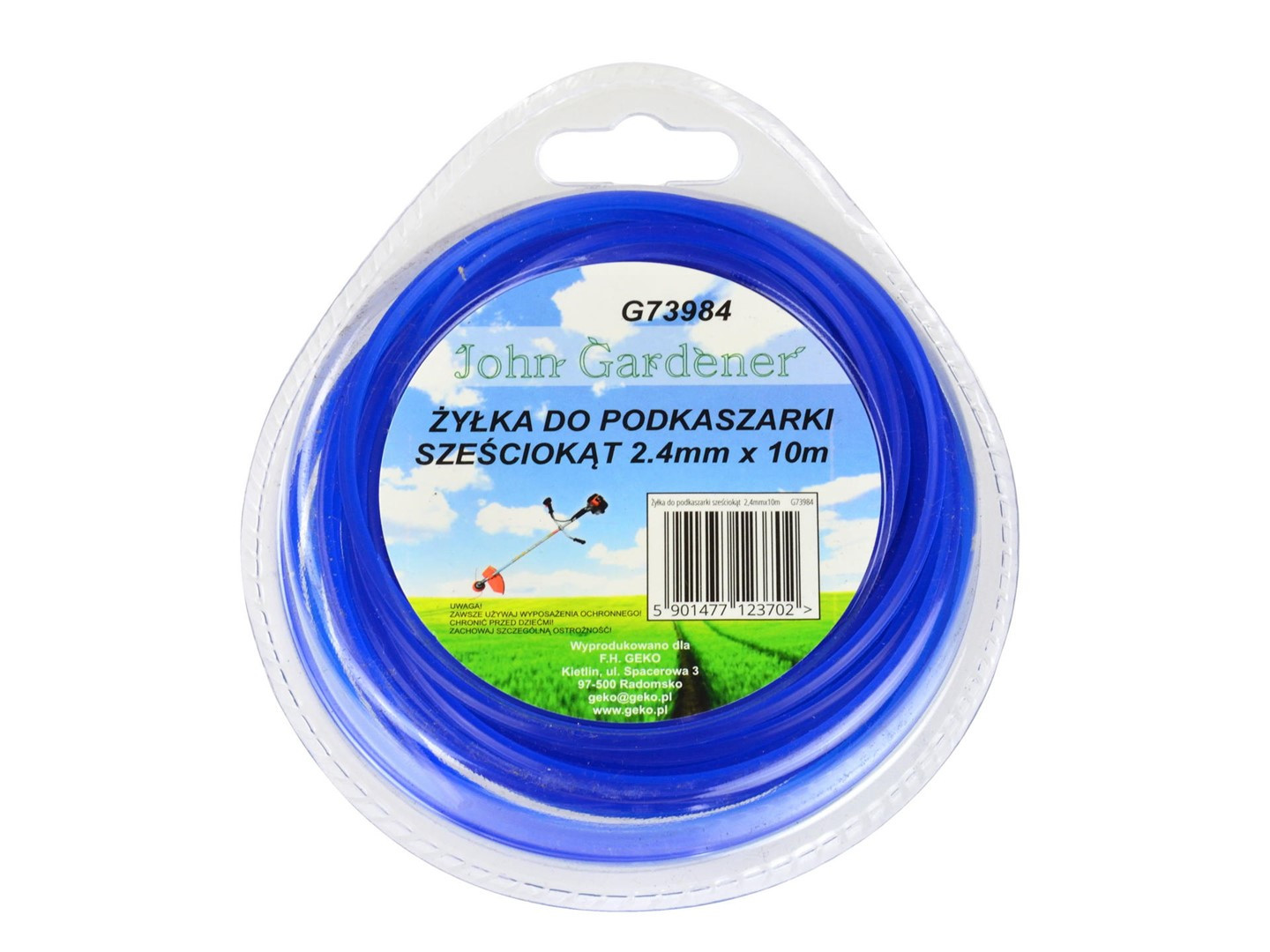 Nylon line 2.4mm*10m blue hexagonal G73985 John Gardener