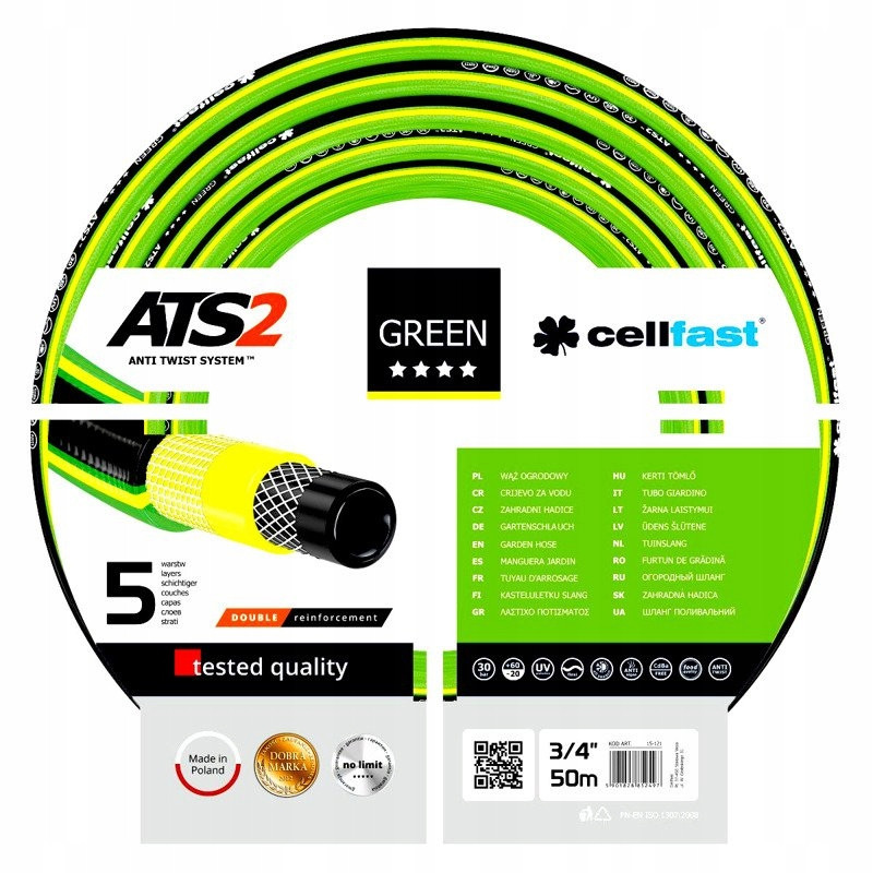 Sodo žarna GREEN ATS2, 3/4", 50m; 15-121 CELLFAST