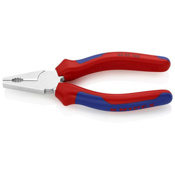 COMBINATION PLIERS CHROME PLATED, HANDLES WITH MULTI-COMPONENT GRIPS, 0305180SB KNIPEX