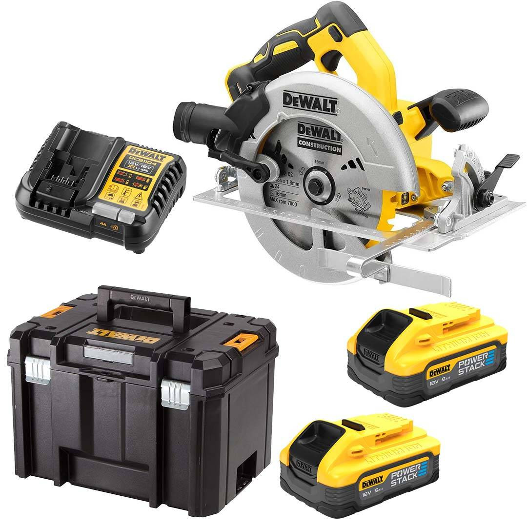 Akuketassaag 18V, 184mm, 2x5Ah, POWERSTACK TSTAK, DCS570H2T-QW DEWALT