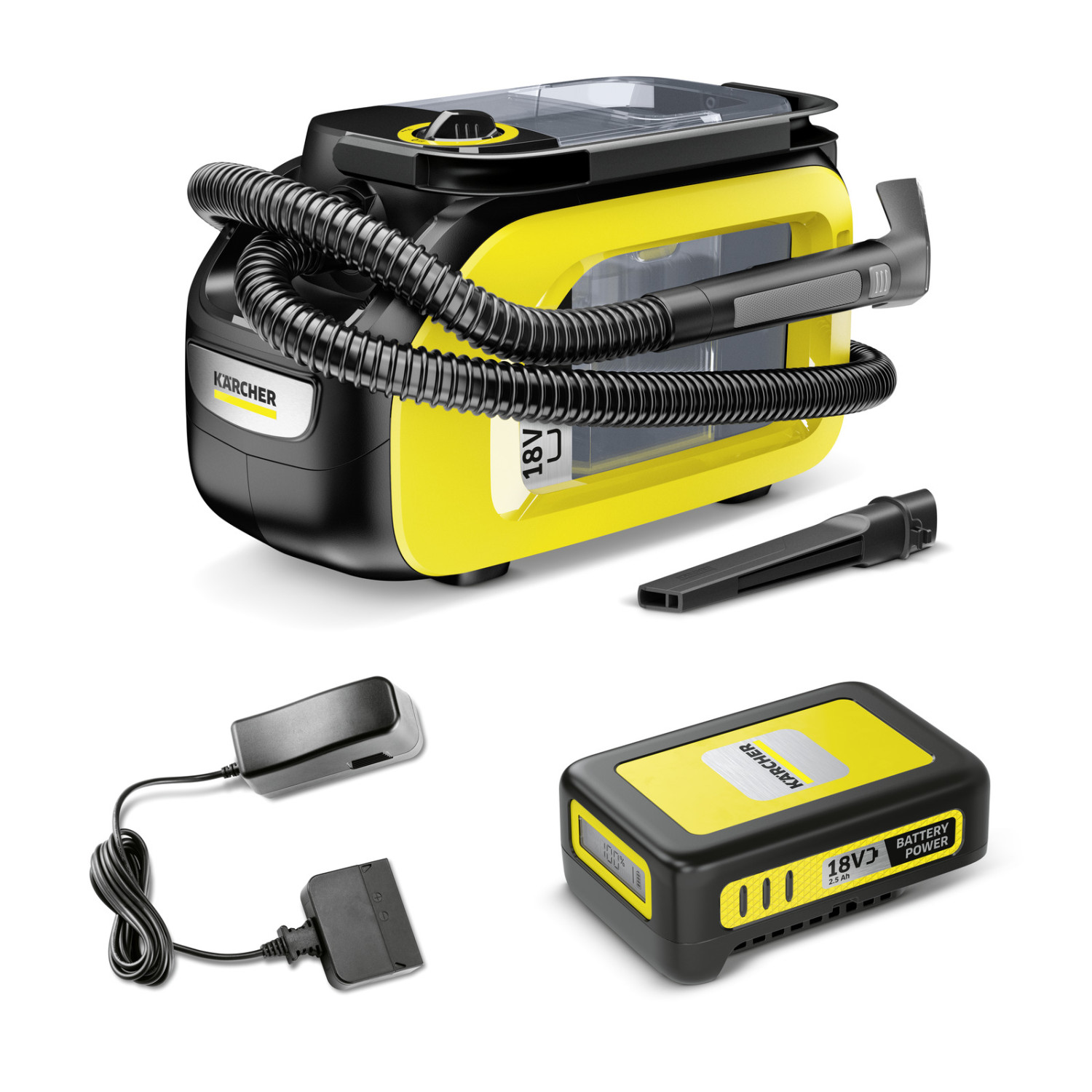 Plaunamas akumuliatorinis dulkių siurblys SE 3-18 COMPACT BATTERYSET 1.081-502.0 KARCHER