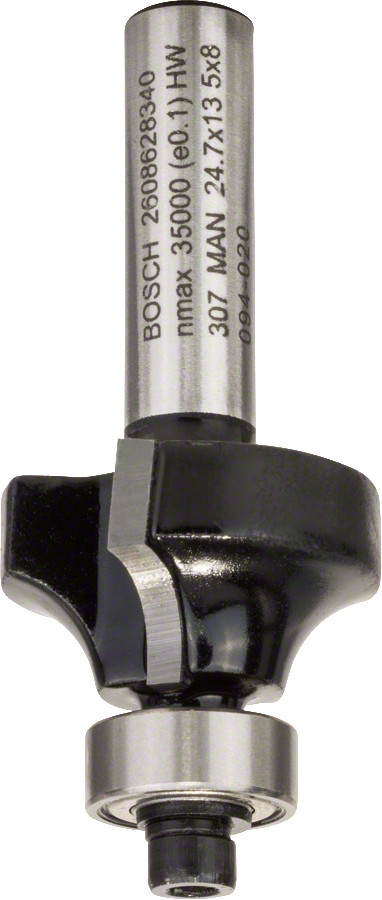 Noapaļošanas frēze HM R=6 mm, divpusējā, Rokas frēzēm, malu frēzēm NOAPAĻOŠANAS FRĒZE STANDARD FOR WOOD, 2608628340, BOSCH