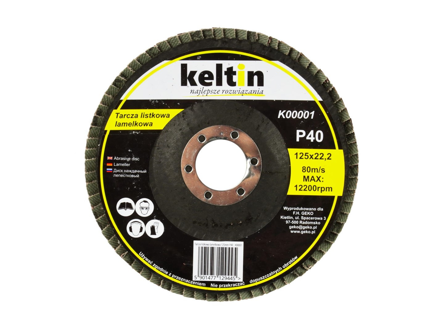 Plakanais disks 125mm P40, K00001, Keltin