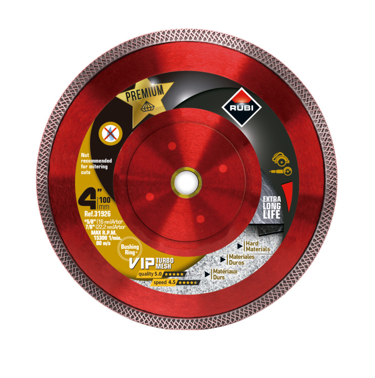 VIP TURBO DIAMANTU DISKS, sausai griešanai, 5", kods 31949, RUBI