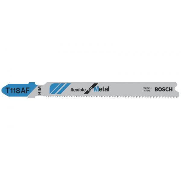 5 figūrzāģa asmeņi T 118 AF, JIGSAW BLADE T 118 AF "FLEXIBLE FOR METAL", 2608634505 BOSCH