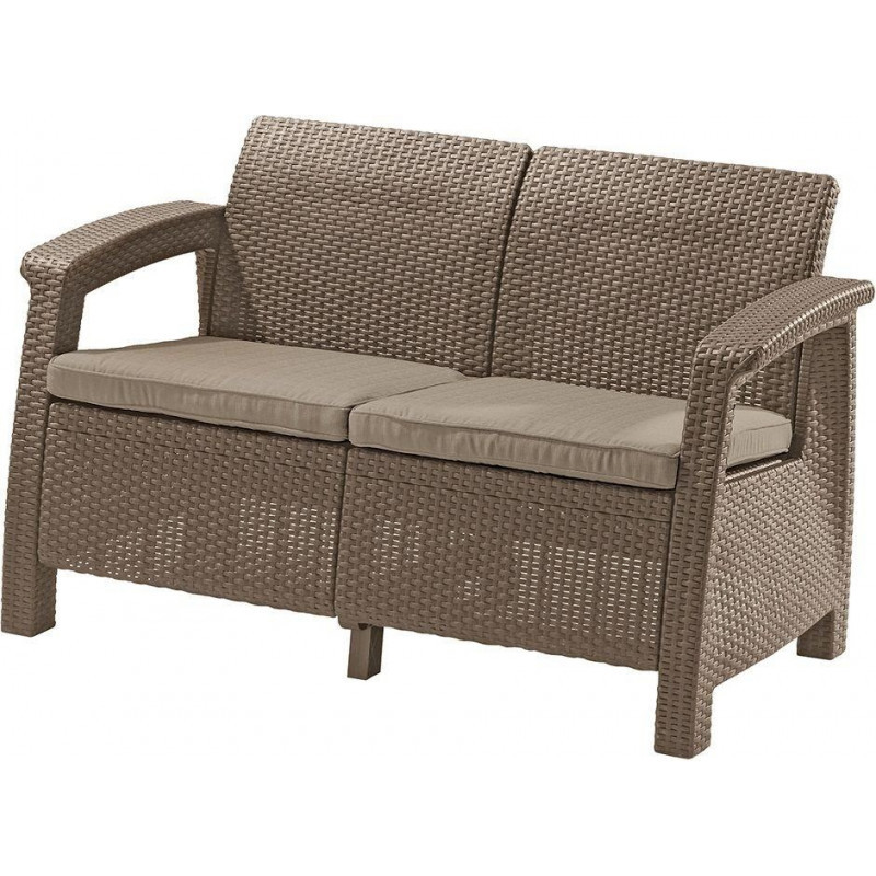 Dvivietė sodo sofa Corfu Love Seat smėlio spalvos 29197359587 KETER