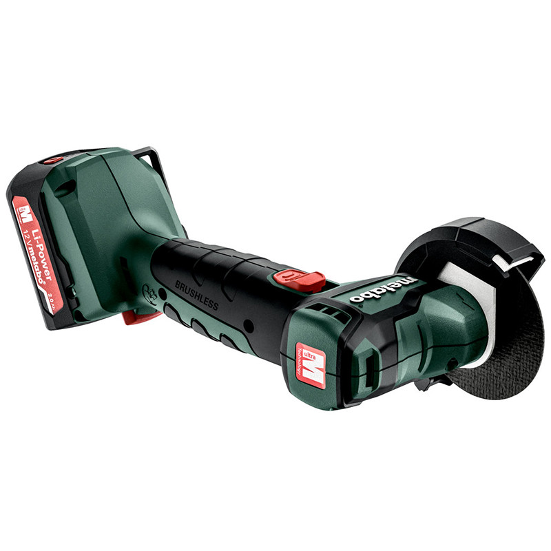 Akumulatora leņķa slīpmašīna 12V, 76mm, PowerMaxx, 2x2Ah, CC 12 BL; 600348500 METABO