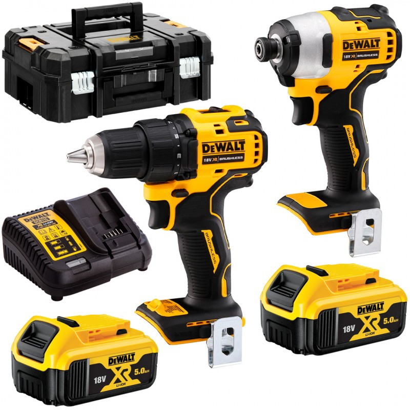 Akumuliatorinių įrankių komplektas 18V (2x5,0Ah) DCK2061P2T-QW DEWALT