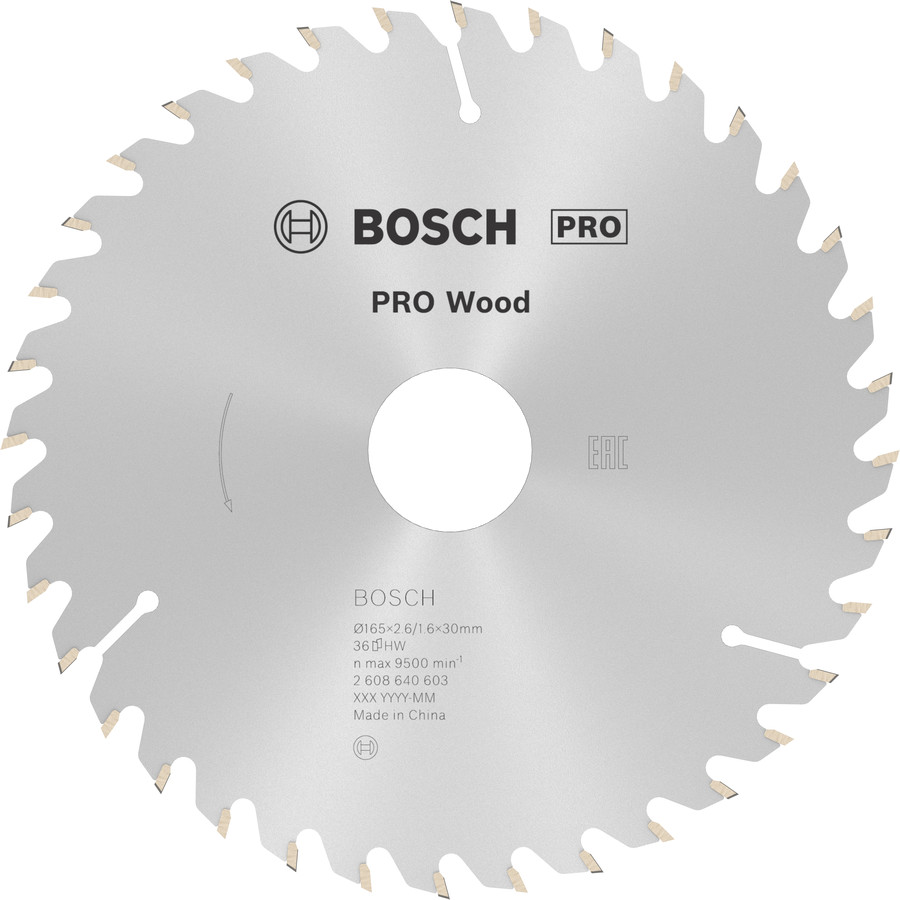 Ripzāģa disks 165x30 mm Optiline Wood, Rokas ripzāģiem PRO WOOD RIPZĀĢA ASMENS, 2608640603, BOSCH