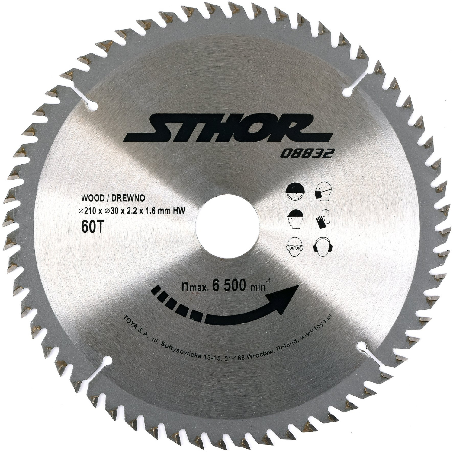 TCT BLADE FOR WOOD D210 T60 d30 08832 STHOR