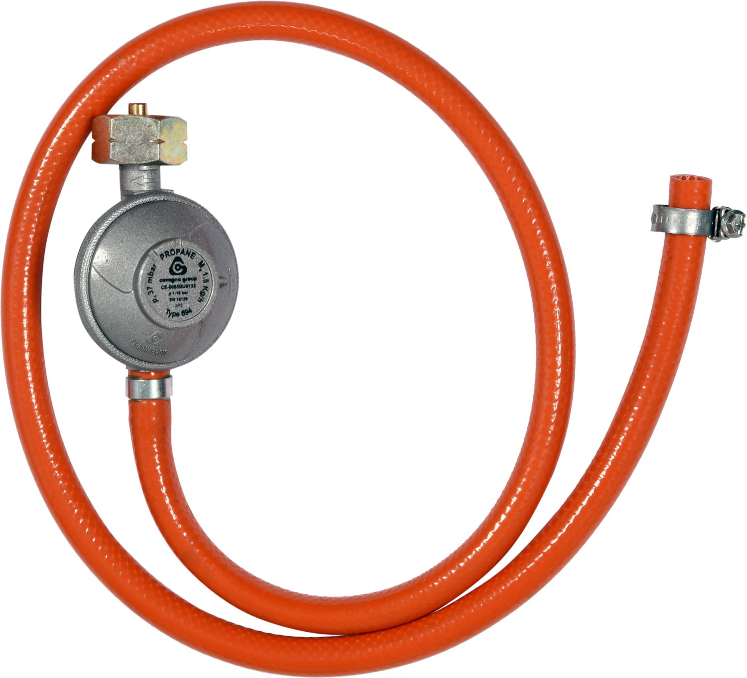 GAS REGULATOR AND HOSE 1.0M 99670 VOREL