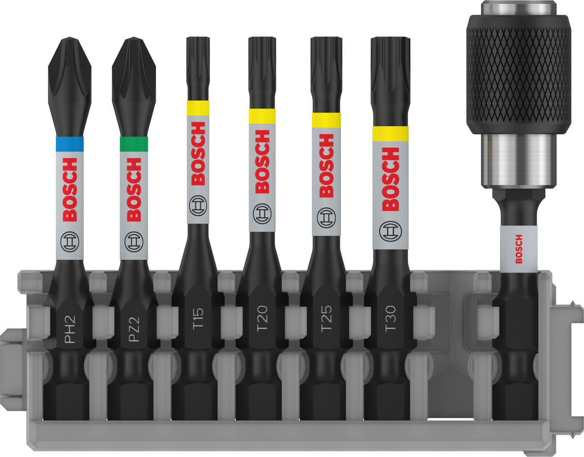 7 daļīgs uzgaļu komplekts L=50mm, Impact Control, Tiecienskrūvgriežiem, akumulatoru skrūvgriežiem PRO IMPACT SKRŪVGRIEŽA UZGAĻU KOMPLEKTS, 2608522327, BOSCH