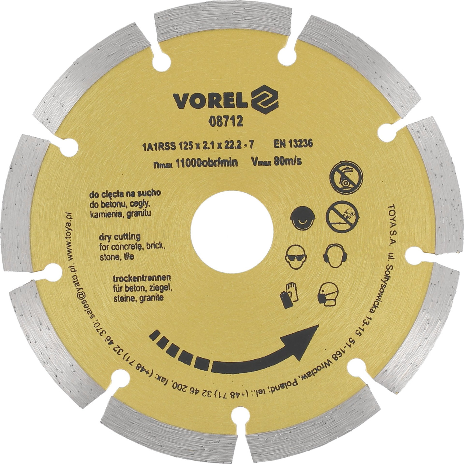 DIAMOND BLADE, SEGMENTED 125MM 08712 VOREL