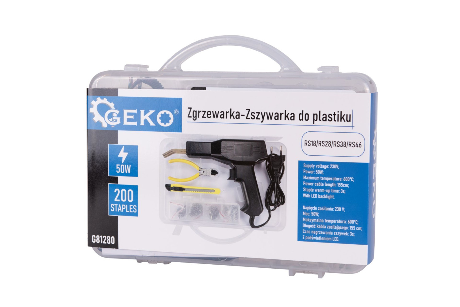 Plastmasas lodāmurs-ēveles komplekts 50W, G81280, GEKO