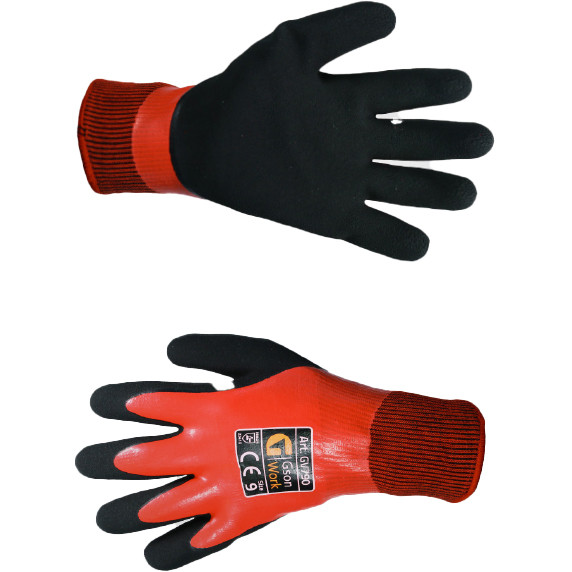 Double layer warm gloves with latex coating, size 11 GSON