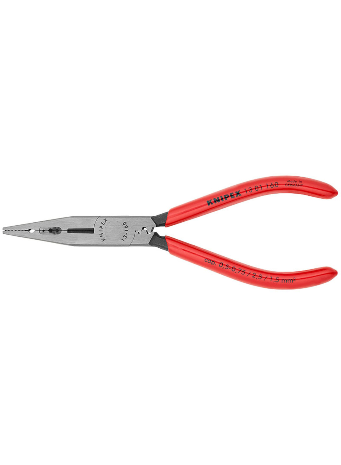 Elektriķu universālās knaibles 1.6-2.5mm 160mm 1301160 KNIPEX