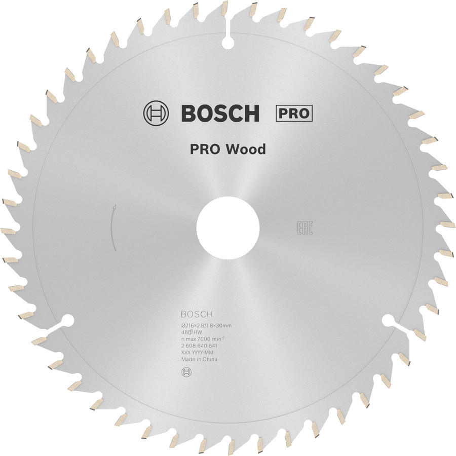 Ripzāģa disks  216x30 mm Optiline Wood, Paneļzāģiem PRO WOOD RIPZĀĢA ASMENS, 2608640641, BOSCH