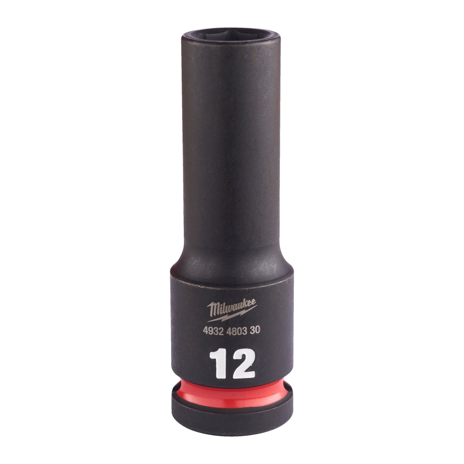 SHOCKWAVE™ IMPACT DUTY TRIECIENIZTURĪGAS UZGRIEŽŅU MUCIŅAS, 12 MM 1/2" IMPACT SOCKET DEEP - 1PC, 4932480330 MILWAUKEE