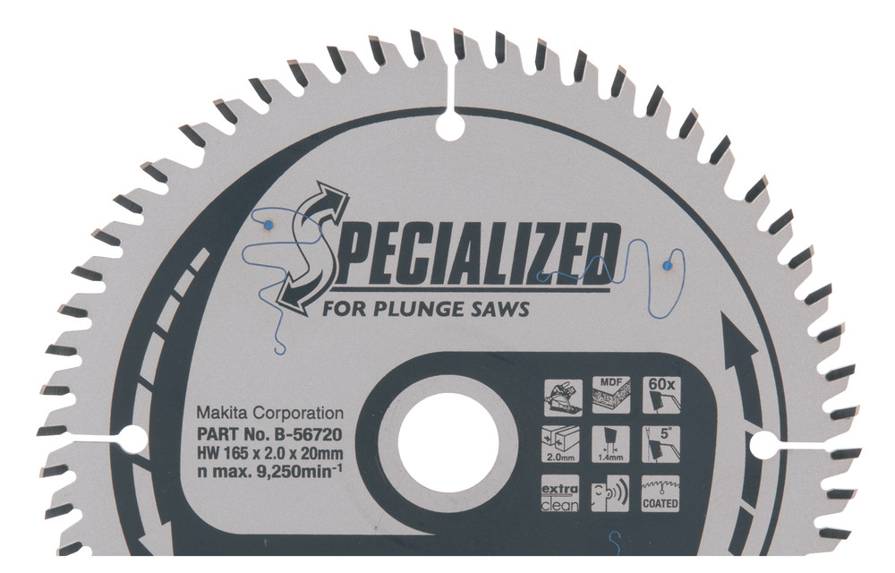 T.C.T. Zāģripa SPECIALIZED 165X2X20mm 5° T60, B-56720 MAKITA