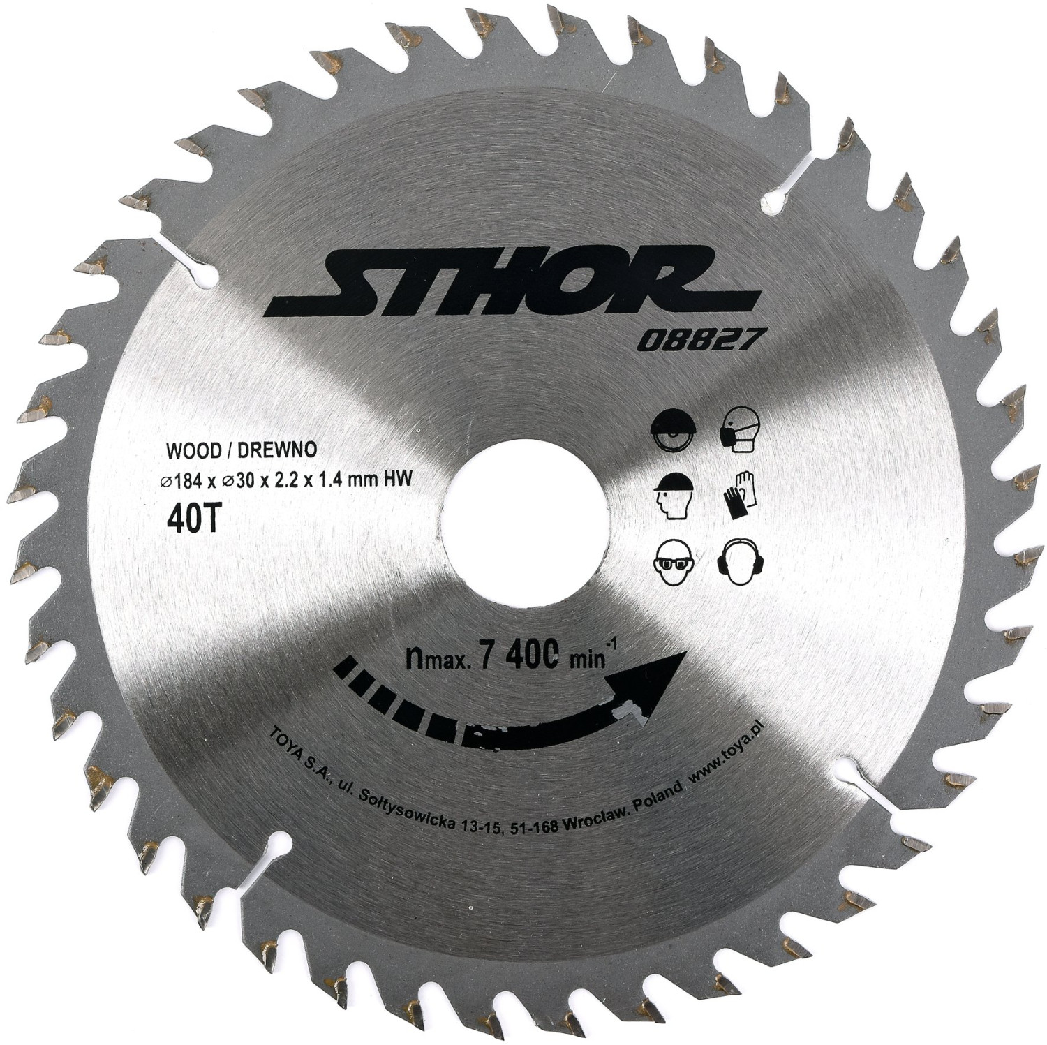 TCT BLADE FOR WOOD D184 T40 d30 08827 STHOR