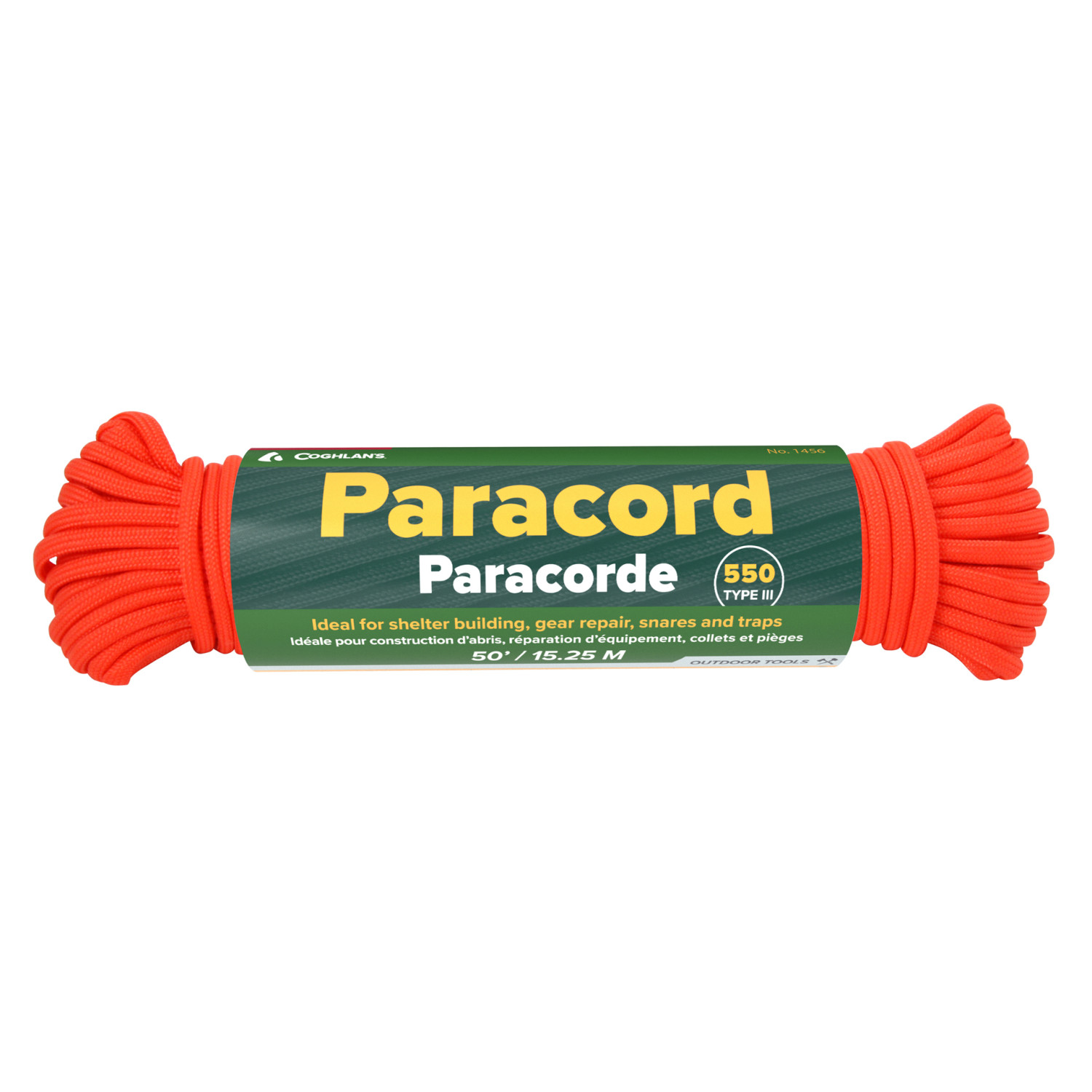 Parakords, neona oranžs, 15,25 m, R381456, COGHLANS