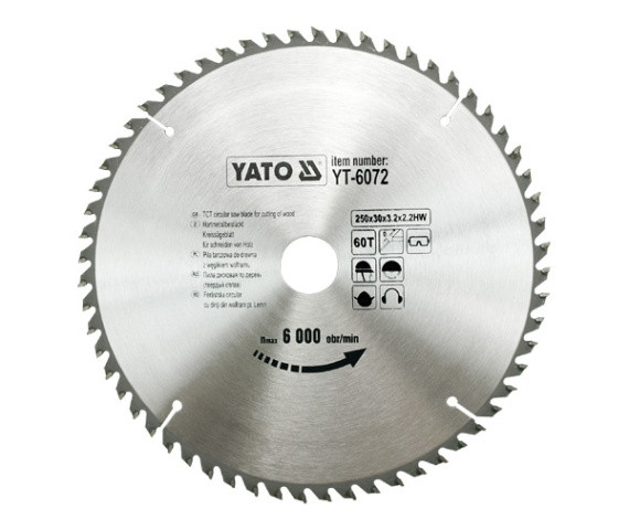 Tct Blade For Wood 250X60Tx30 Mm YT-6072 YATO