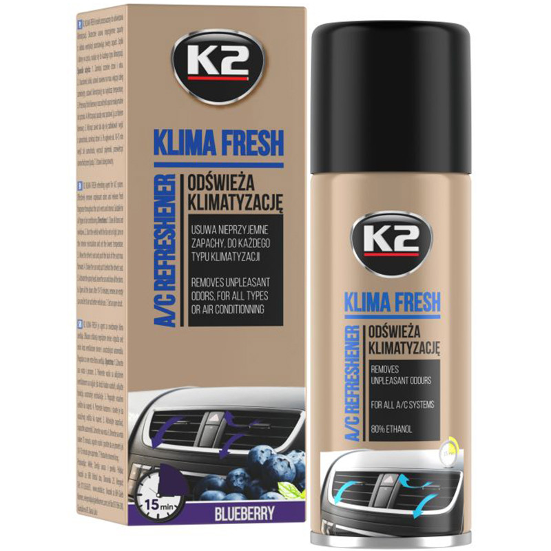 Kondicionieriaus valymo priemonė KLIMA FRESH BLUEBERRY 150ml, K222BB K2