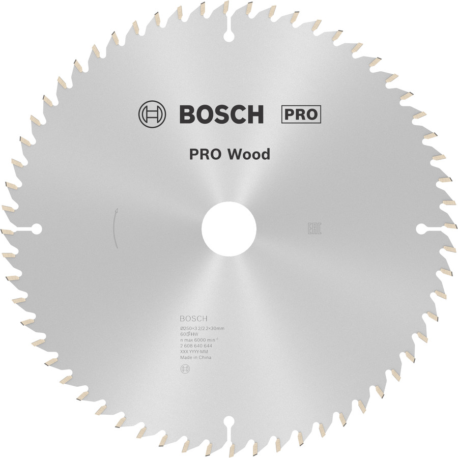 Ripzāģa disks 250x30mm Optiline Wood, Paneļzāģiem PRO WOOD RIPZĀĢA ASMENS, 2608640644, BOSCH