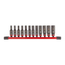 SHOCKWAVE™ IMPACT DUTY TRIECIENIZTURĪGAS UZGRIEŽŅU MUCIŅAS, 1/4" IMPACT SOCKET SET-12PC, 4932480453 MILWAUKEE