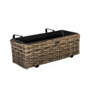 Gėlių dėžutė balkonui WICKER 60 x 19 x 18 cm šviesiai ruda 35167 HOME4YOU