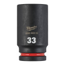 SHOCKWAVE™ IMPACT DUTY TRIECIENIZTURĪGAS UZGRIEŽŅU MUCIŅAS, 33 MM 3/4" IMPACT SOCKET DEEP - 1PC, 4932480392 MILWAUKEE