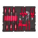 10 PACKOUT™ GAB. SKRŪVGRIEŽIEM UN KNAIBLĒM PAREDZĒTS ATVILKTŅU PUTU IELIKTŅU KOMPLEKTS, 10 PC PACKOUT DRAWER SCREWDRIVER & PLIER FOAM INSERT SET, 4932493638 MILWAUKEE