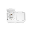 Socket PRALESKA a / p, 2p., earthed, IP54, white BYLECTRICA