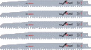 5 zobenzāģa asmeņi S 1531 L, Zobenzāģiem ZOBENZĀĢA ASMENS S 1531 L TOP FOR WOOD, 2608650676, BOSCH