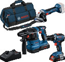 Combo kit 3-TLG. KIT 18V: GSR 18V-55 + GWS 18V-7 + GBH 18V-22 + 2 X 4.0AH (PC) + GAL 18V-40 (C) PROFESSIONAL, 0615A50035 BOSCH