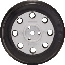 Gumijas slīpēšanas disks mīksts,  D 125 mm, 1 gab., Ekscentra slīpmašīnām SLĪPĒŠANAS PAMATNE AR 8 ATVERĒM, 2608601063, BOSCH