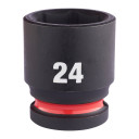 SHOCKWAVE™ IMPACT DUTY TRIECIENIZTURĪGAS UZGRIEŽŅU MUCIŅAS, 24 MM 1/2" IMPACT SOCKET STD - 1PC, 4932480318 MILWAUKEE