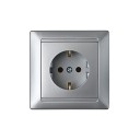 Socket STILJ u / p, 1p., earthed, silver BYLECTRICA